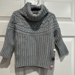 Matilda Jane Cozy Gray Cable Knit Turtleneck Sweater